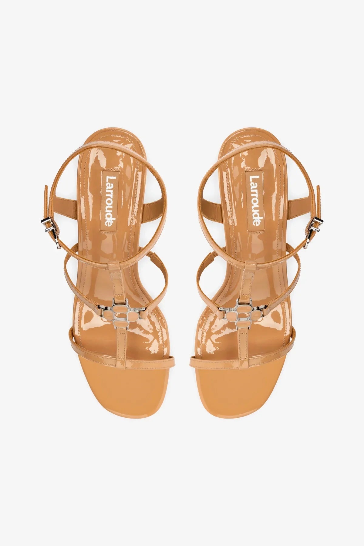 Hana Block In Tan Patent Leather
