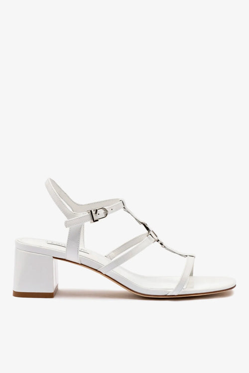 Hana Block In White Patent Leather