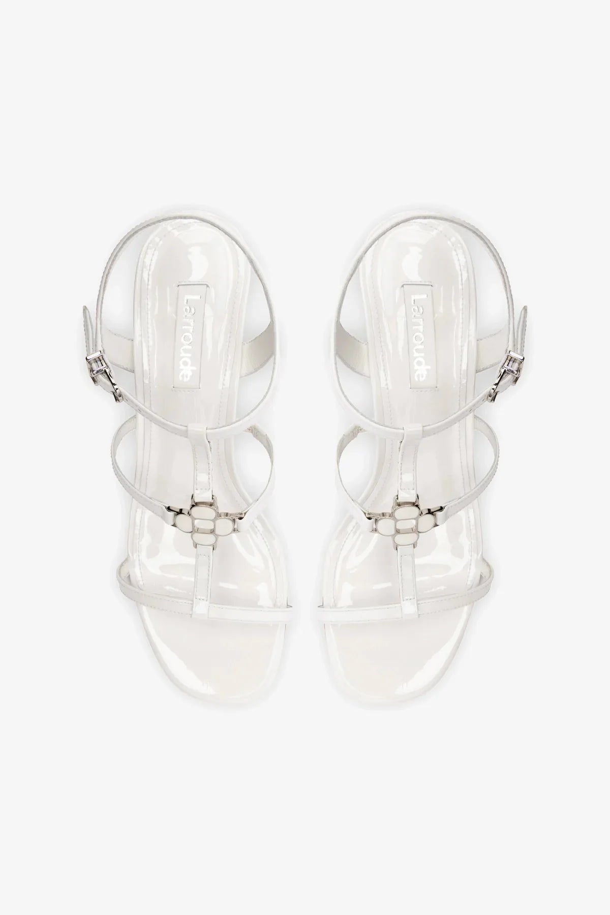 Hana Block In White Patent Leather
