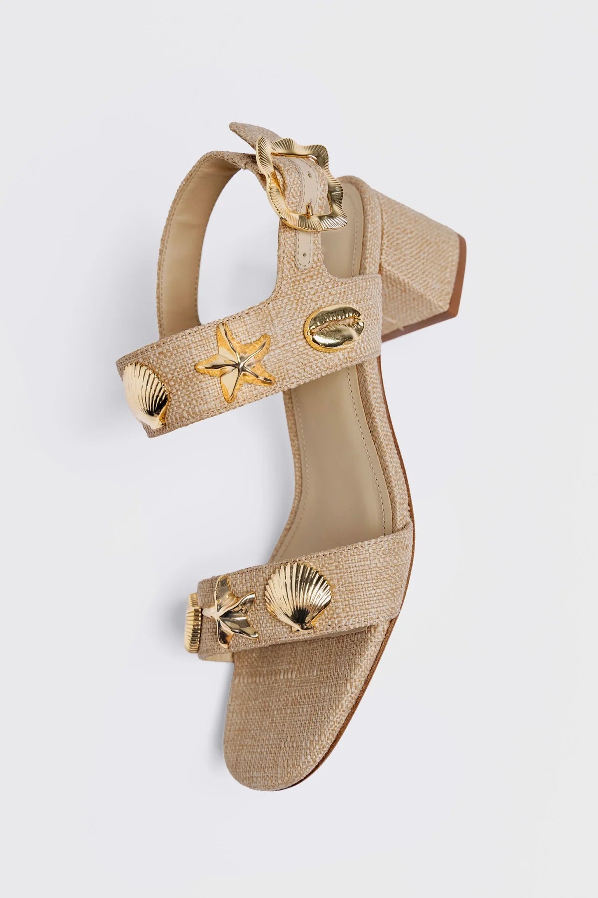 Madison Block Sandal Beige Raffia