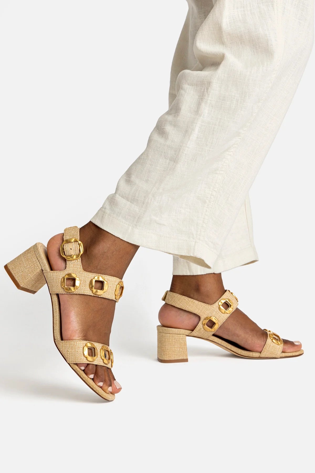 Milan Sandal In Beige Raffia