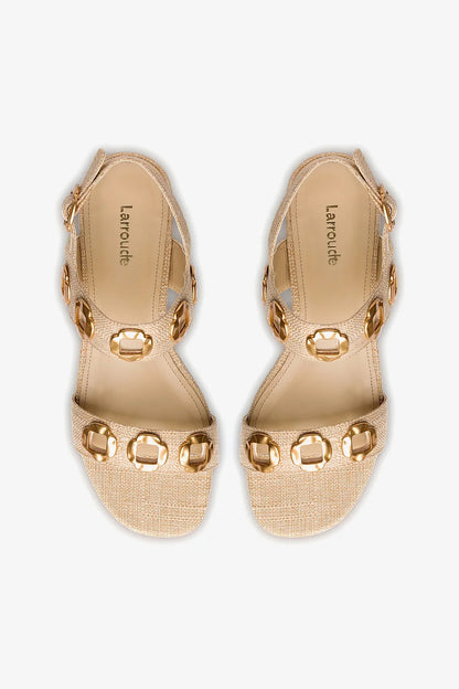 Milan Sandal In Beige Raffia