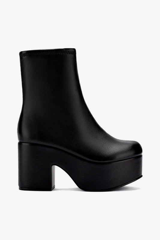 Miso Platform Boot In Black Stretch Leather