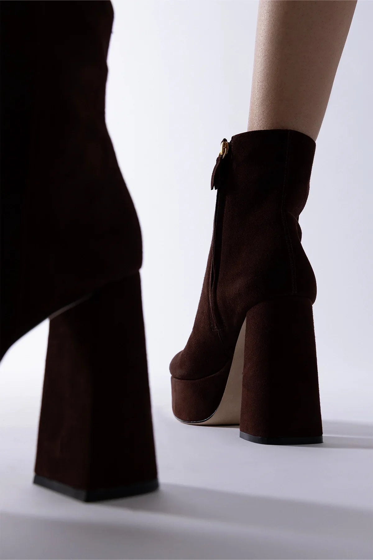 Dolly Platform Boot Brown Suede