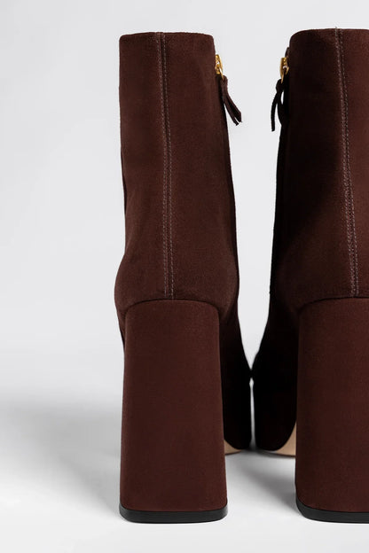 Dolly Platform Boot Brown Suede