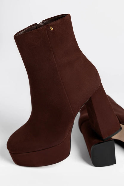 Dolly Platform Boot Brown Suede