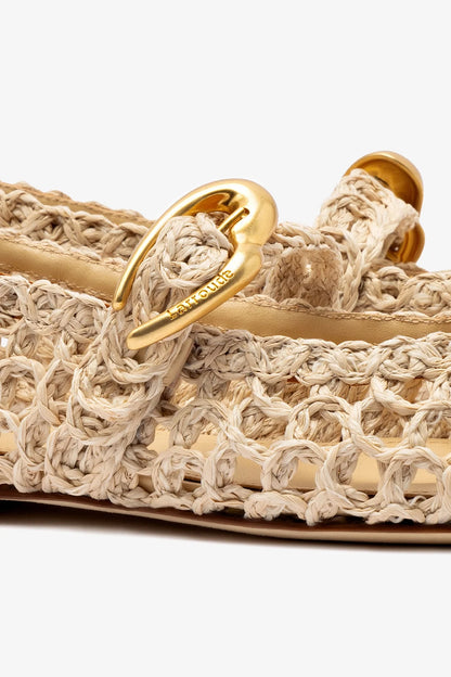 Verona Macrame In Beige Embroidered Raffia