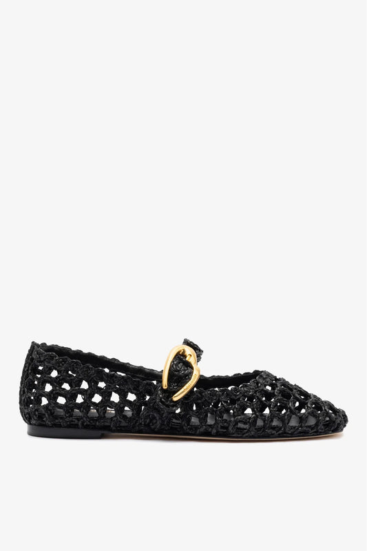 Verona Macrame In Black Embroidered Raffia