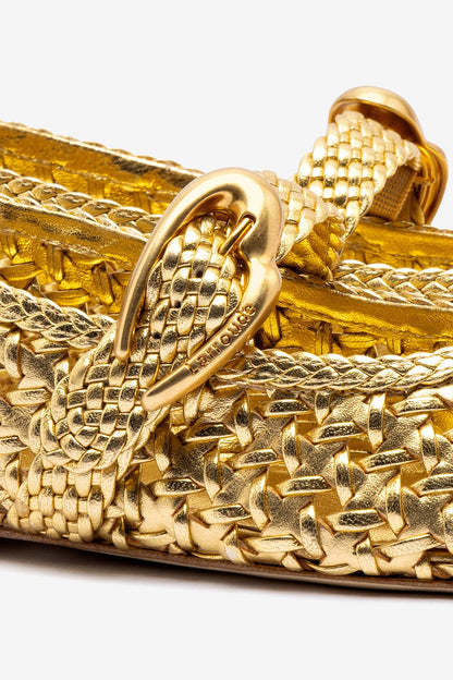 Verona New Macrame In Gold Metallic Leather
