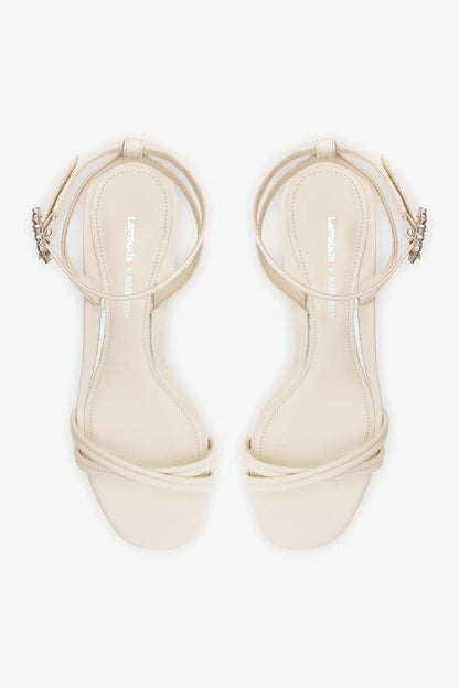 Larroudé x Markarian: Mini Annie Sandal Ivory Leather