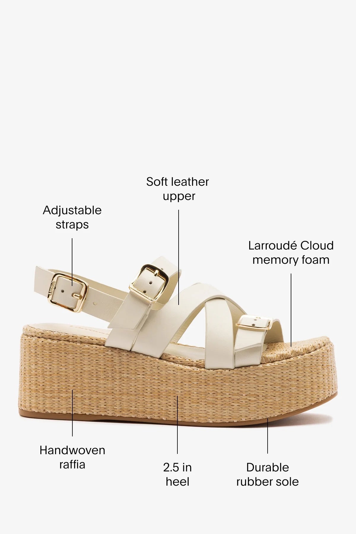 Patti Flatform Ivory Leather