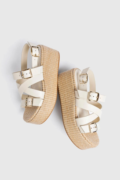 Patti Flatform Ivory Leather