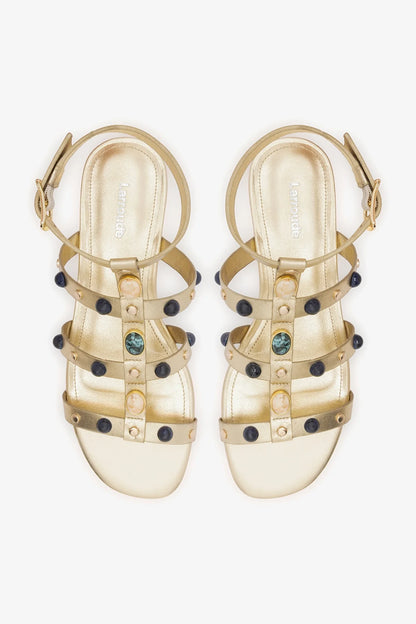 Amalfi Flat Sandal Platina Leather