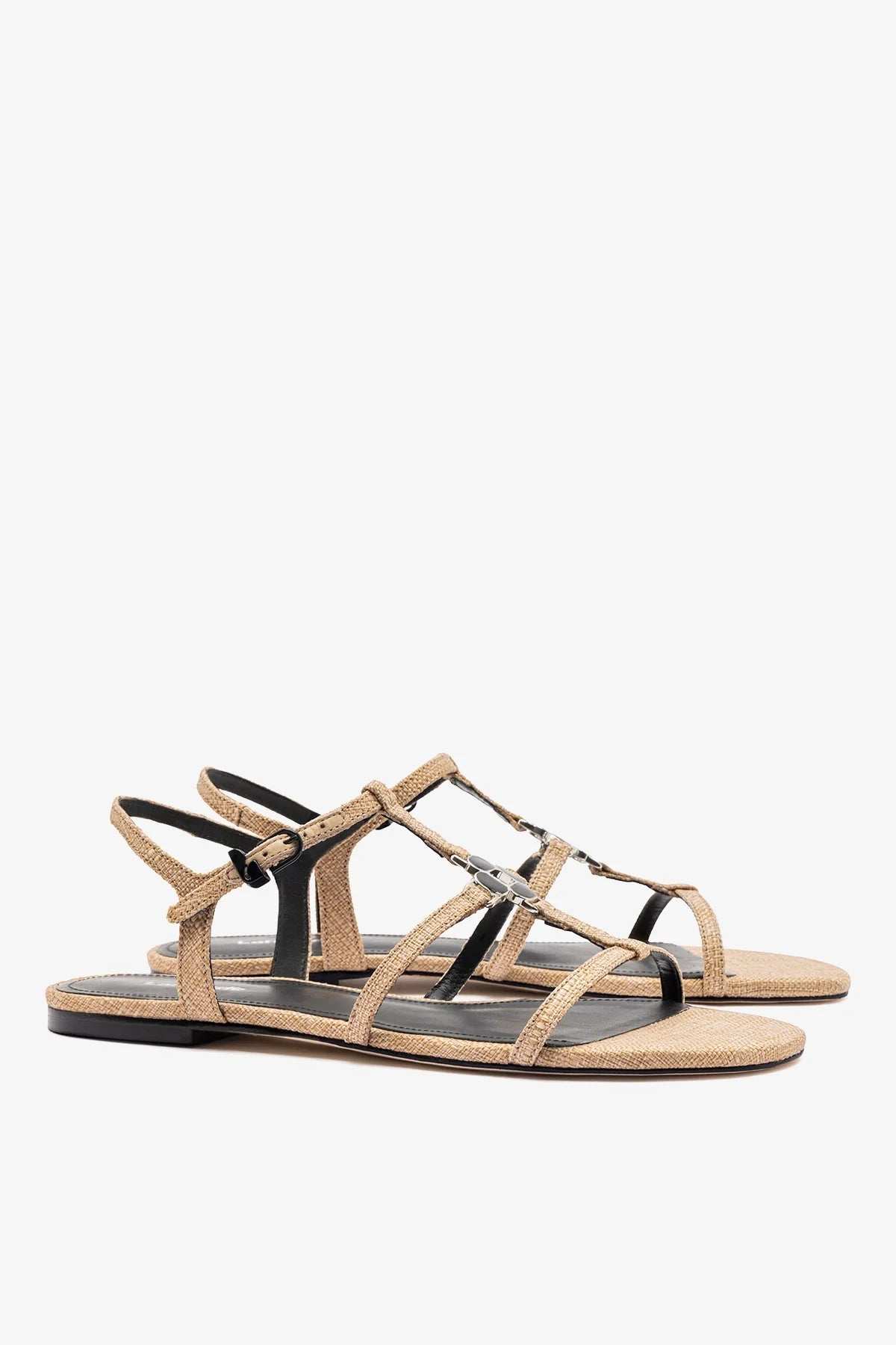 Hana Flat Sandal Beige Raffia