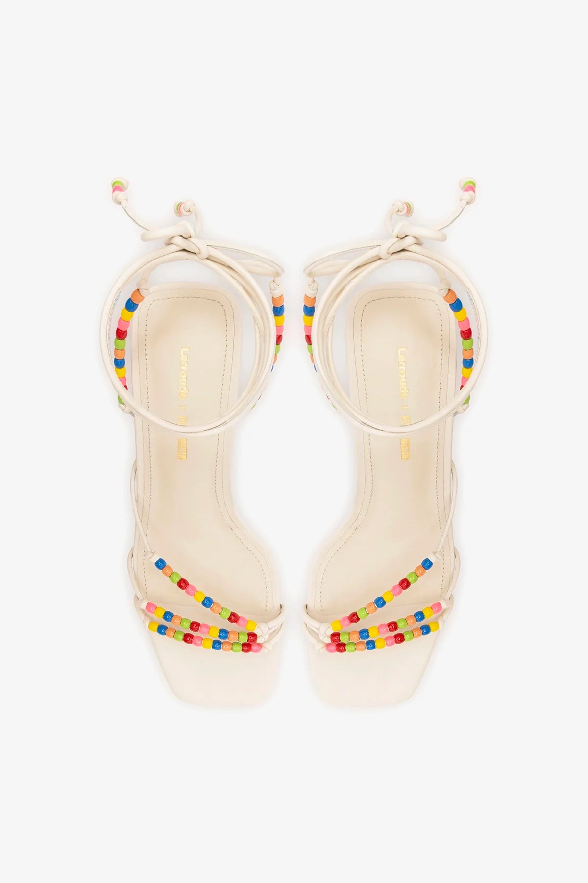 Larroudé x Ciao Lucia: Eloisa Sandal Ivory Leather
