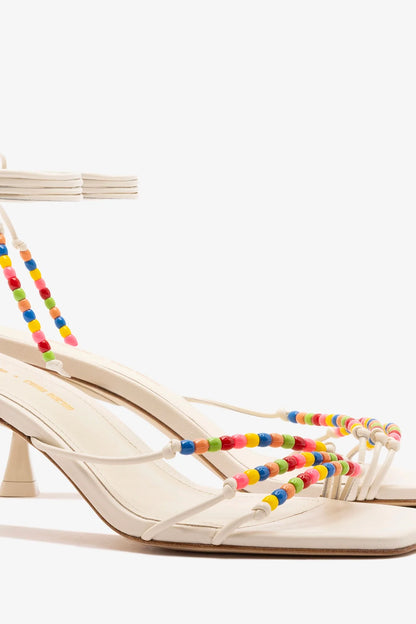 Larroudé x Ciao Lucia: Eloisa Sandal Ivory Leather