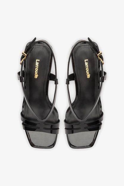 Daphne Sandal Black Patent Leather