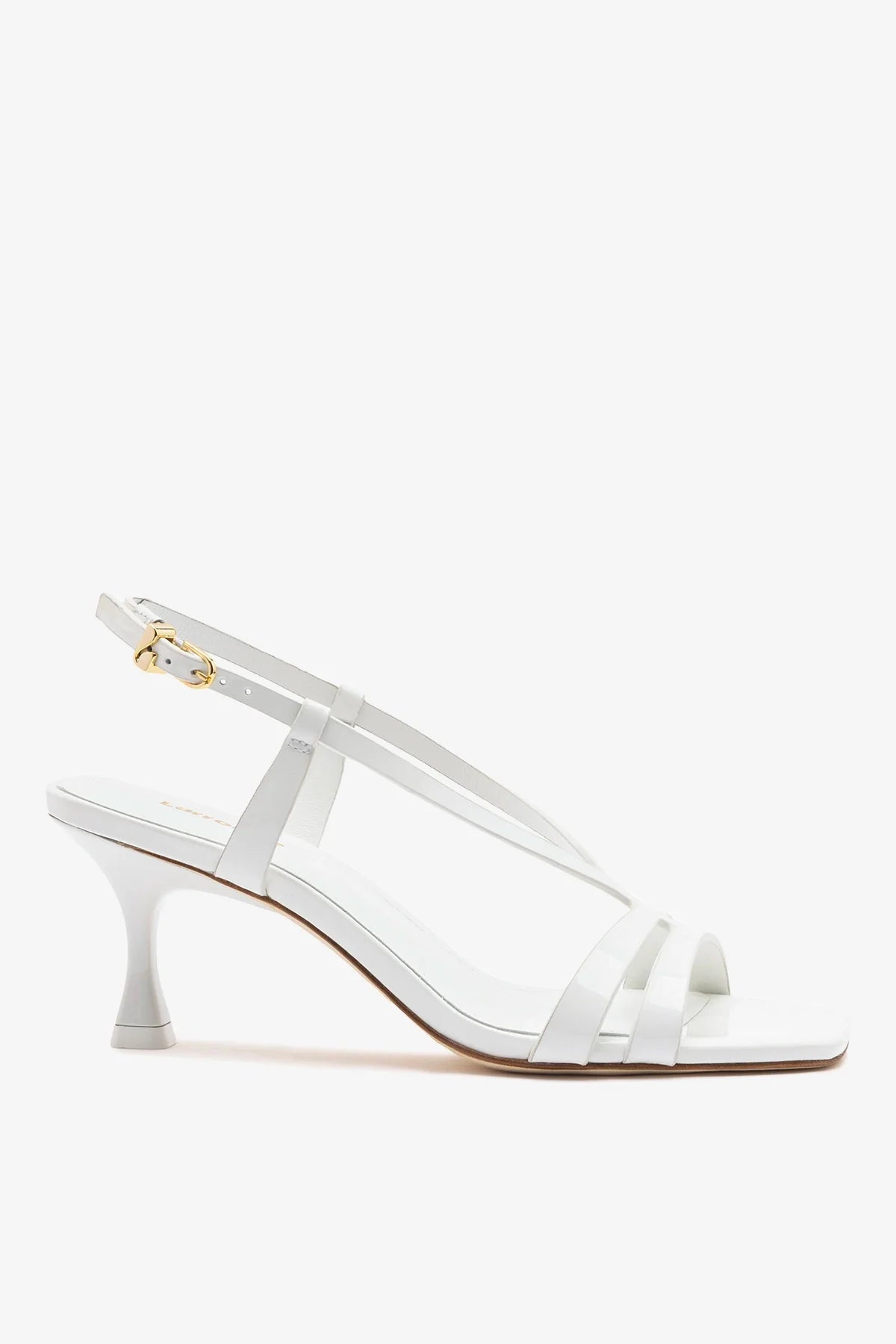 Daphne Sandal White Patent Leather