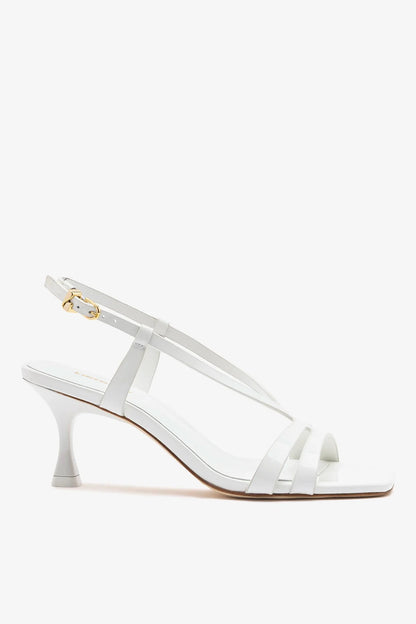 Daphne Sandal White Patent Leather