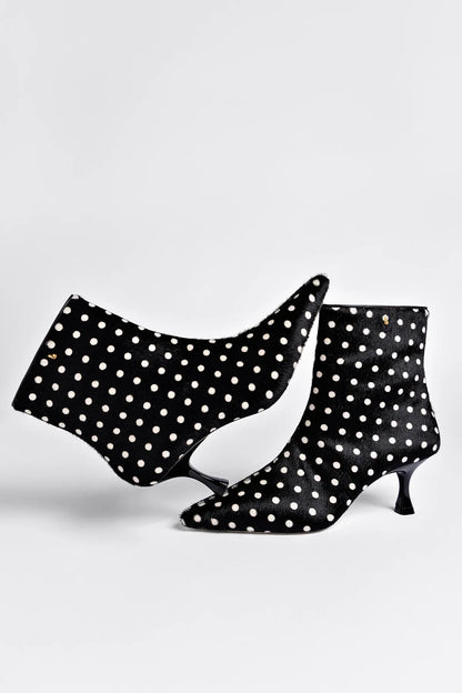 Ines Boot Black Printed Hair Leather