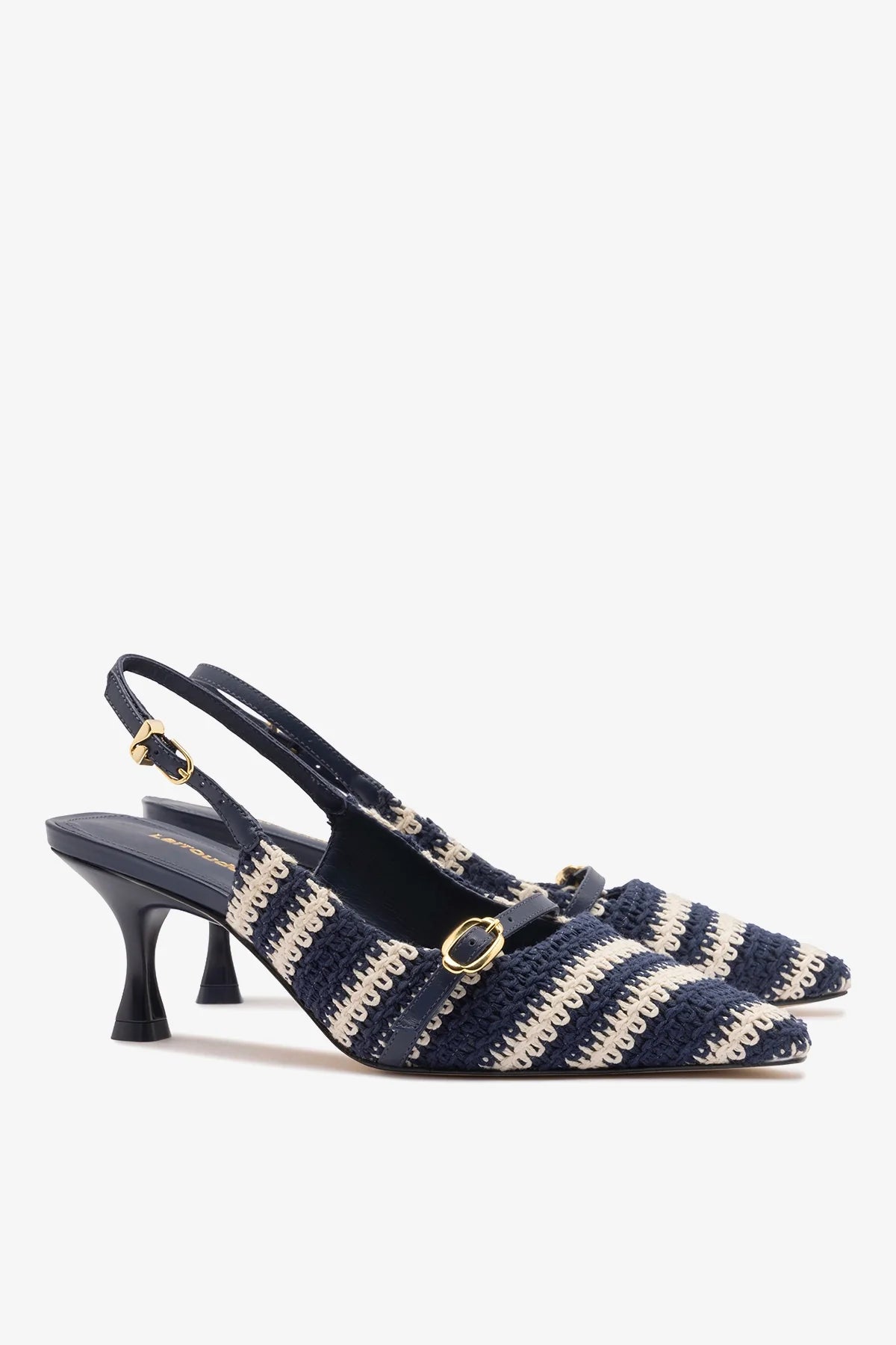 Ines Crochet Pump Striped Navy