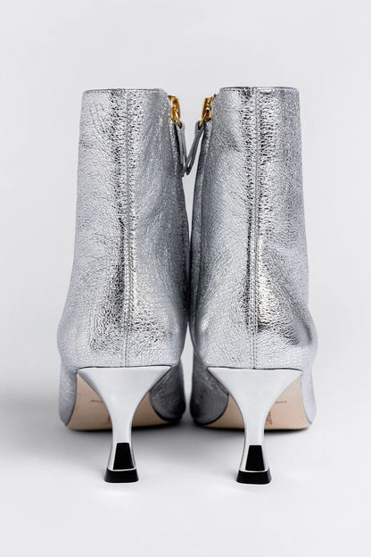 Ines Boot Silver Leather