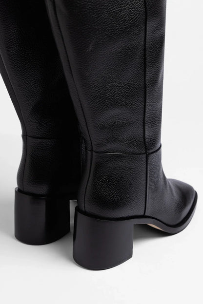 Ricky Wide Boot Black Leather