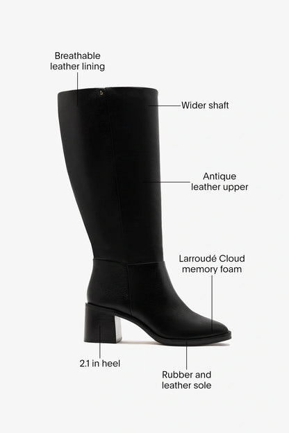 Ricky Wide Boot Black Leather