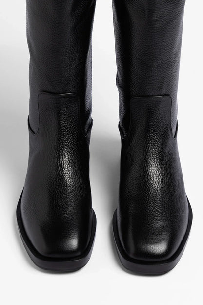 Anne Wide Black Leather