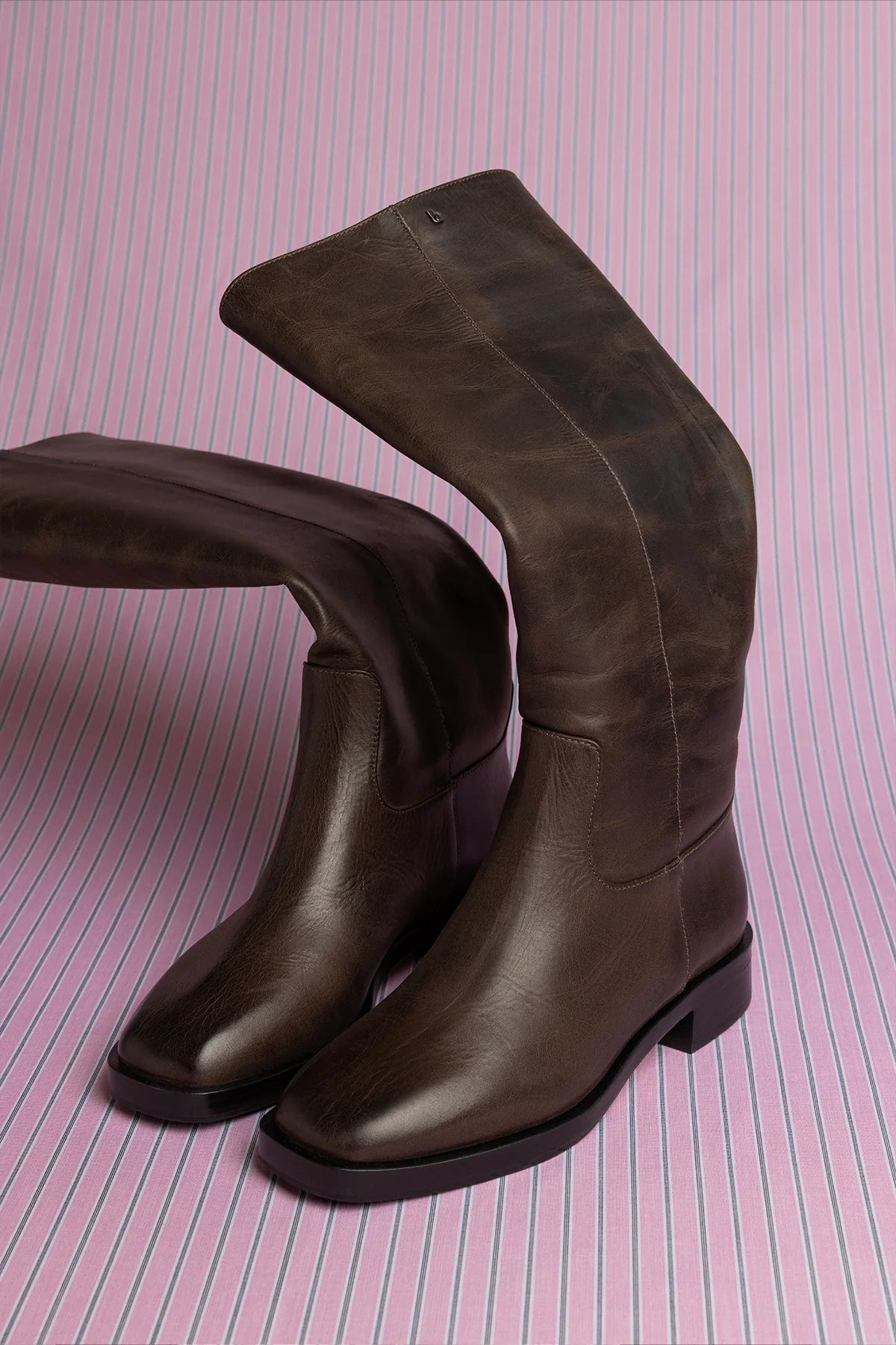 Anne Boot In Brown Shadow Leather