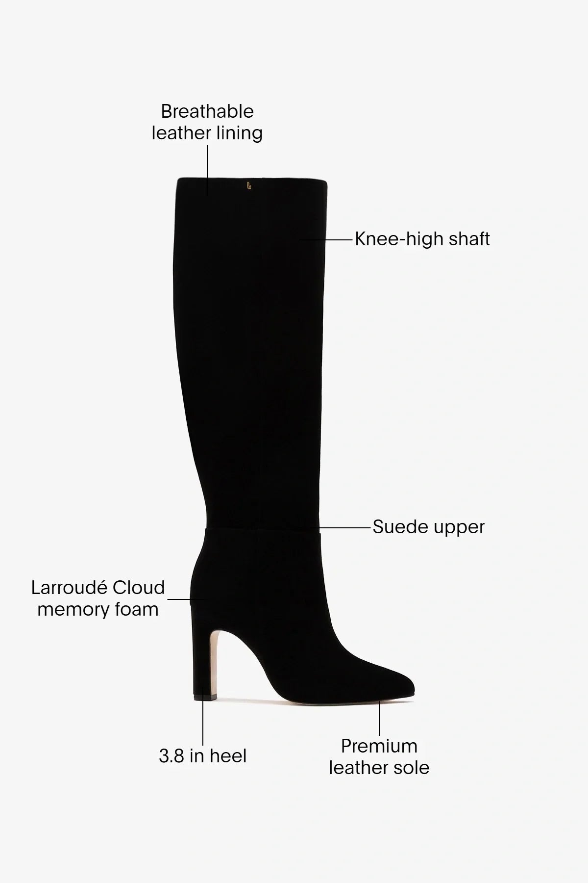 Cindy Hi Boot Black Suede