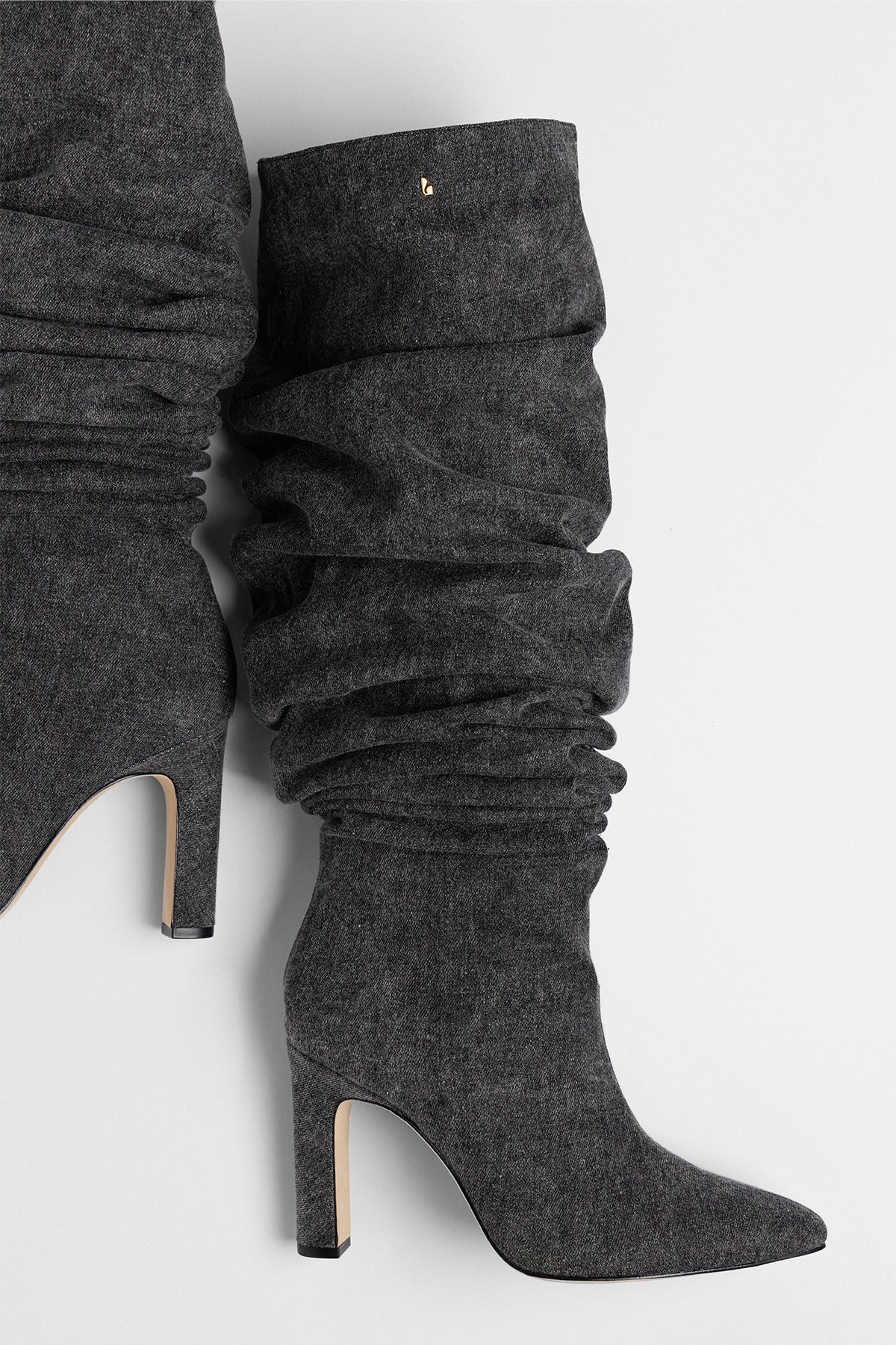 Cindy Slouch Boot Graphite Denim