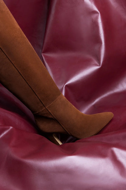 Cindy Hi Boot In Burnt Umber Suede