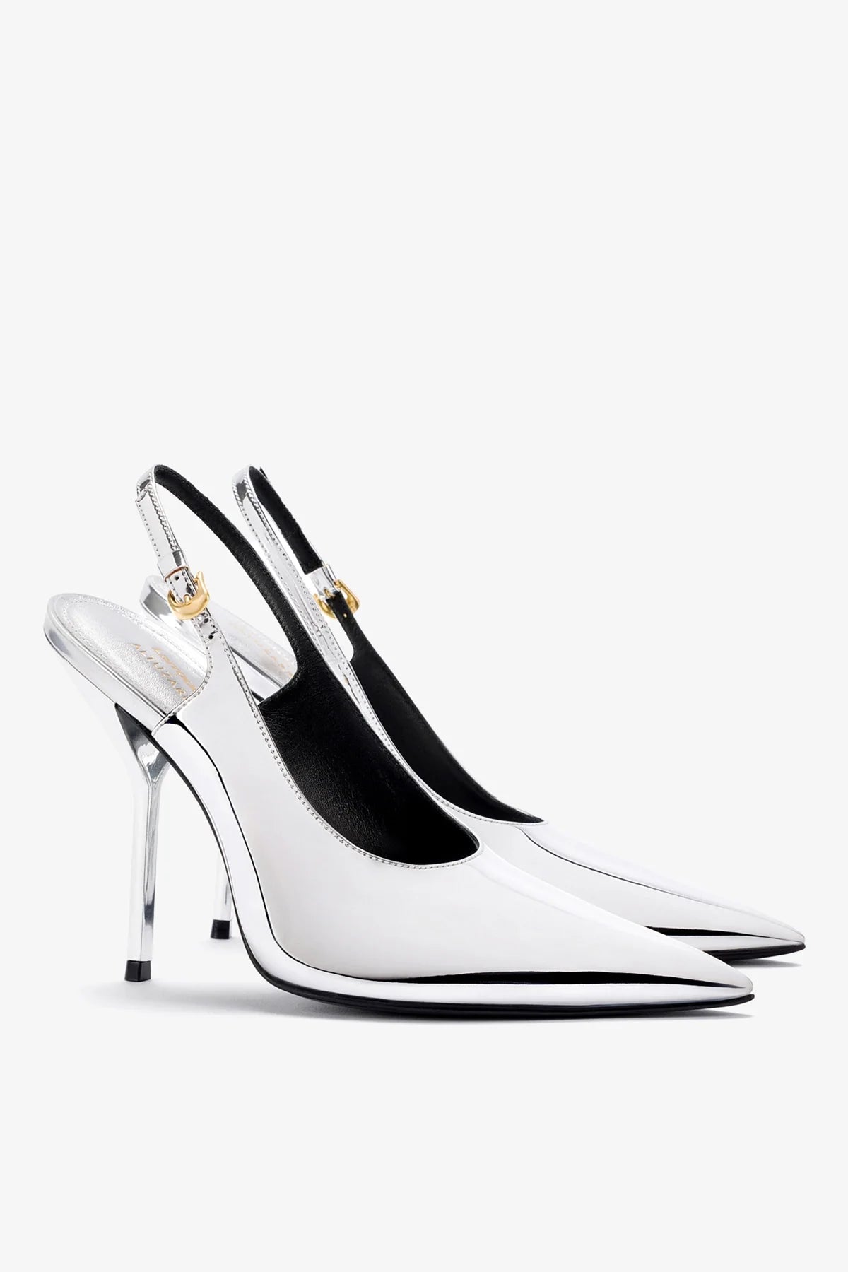 Larroudé x Altuzarra Pump In Silver Specchio