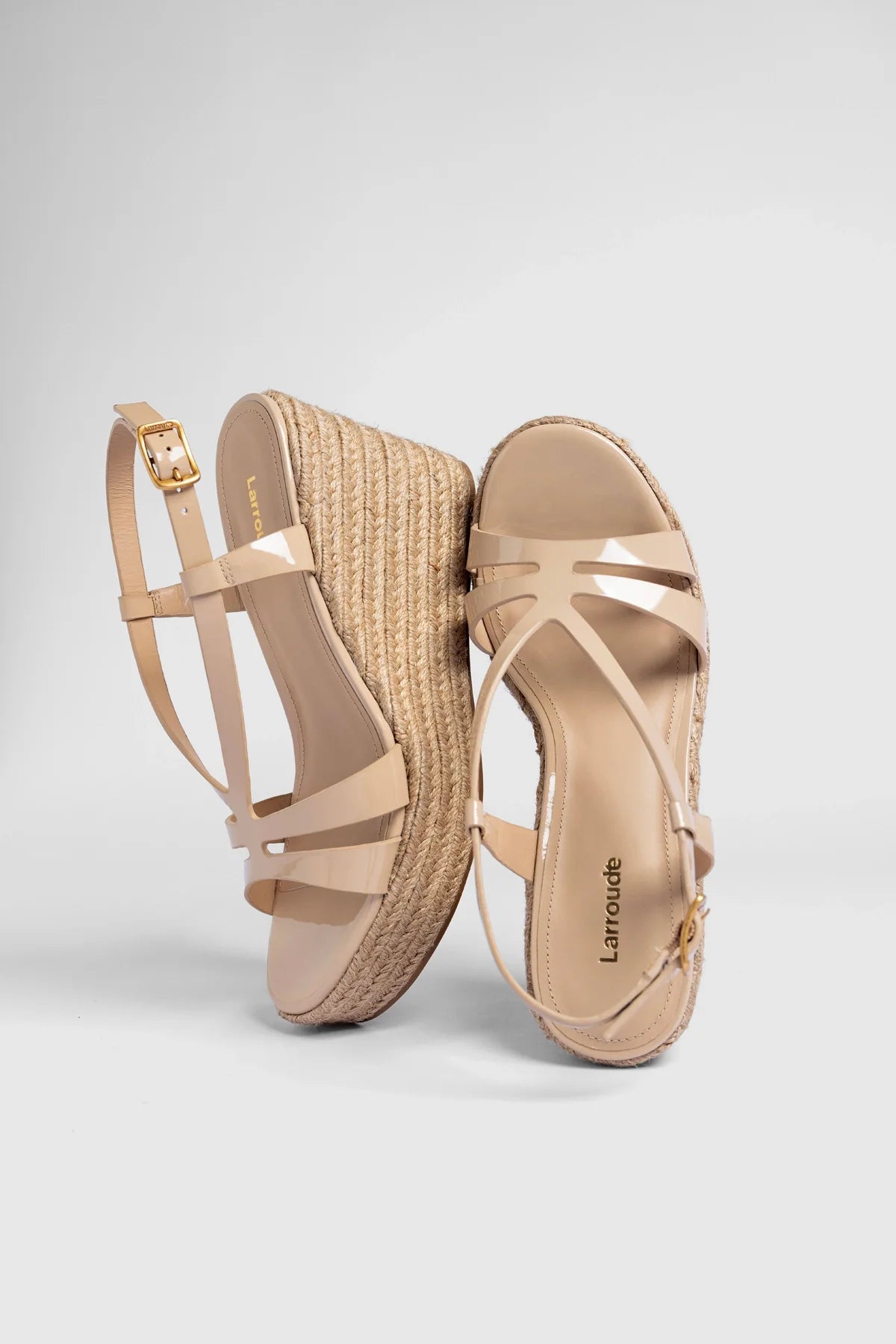 Daphne Espadrille Sandal Sand Patent Leather