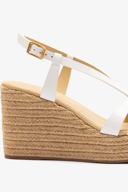 Daphne Espadrille Sandal White Patent Leather