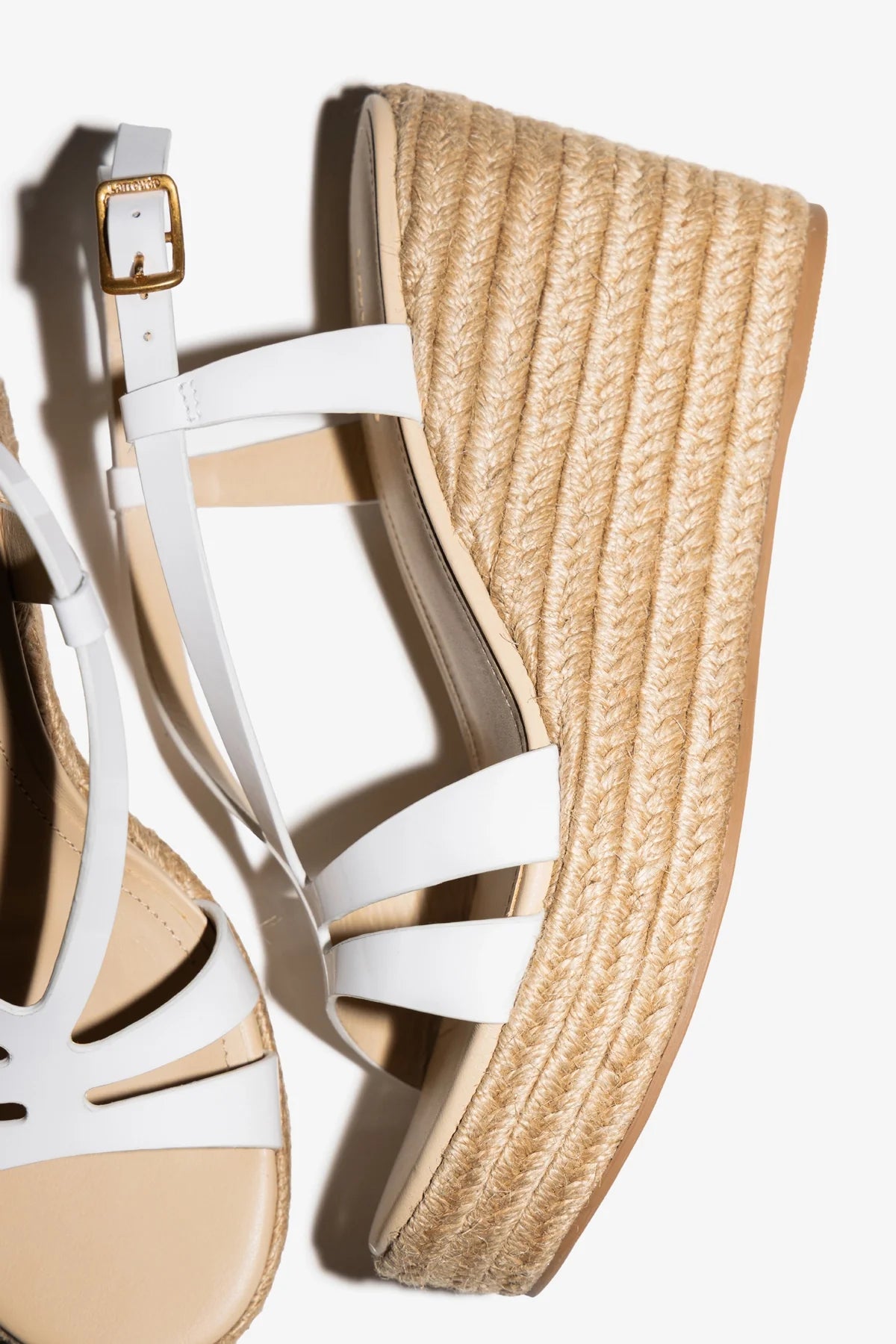 Daphne Espadrille Sandal White Patent Leather