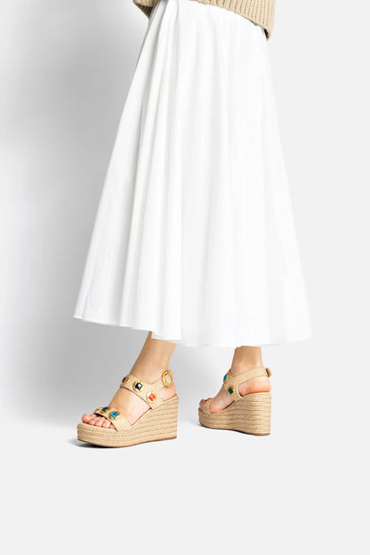 Milan Gioiello Espadrille In Beige Raffia