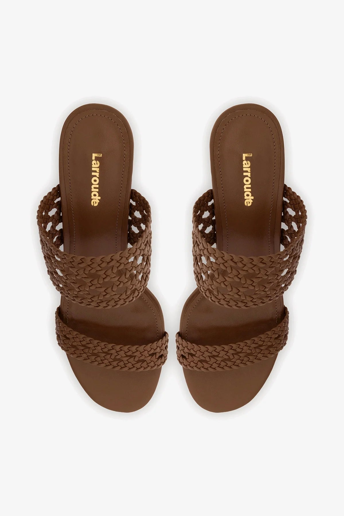 Dew Drop Macrame Sandal In Burnt Umber Leather