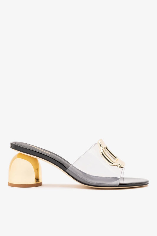 Margherita Clear Mule Black Patent Leather