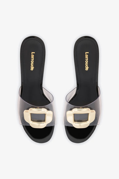Margherita Clear Mule Black Patent Leather