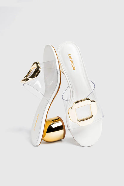 Margherita Clear Mule White Leather