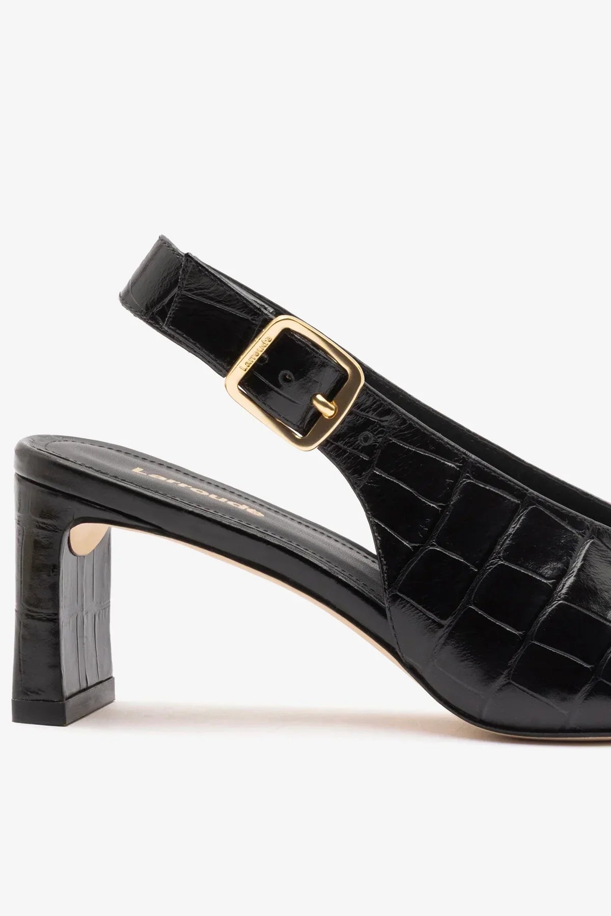 Katie Pump Black Crocodile-Embossed Patent