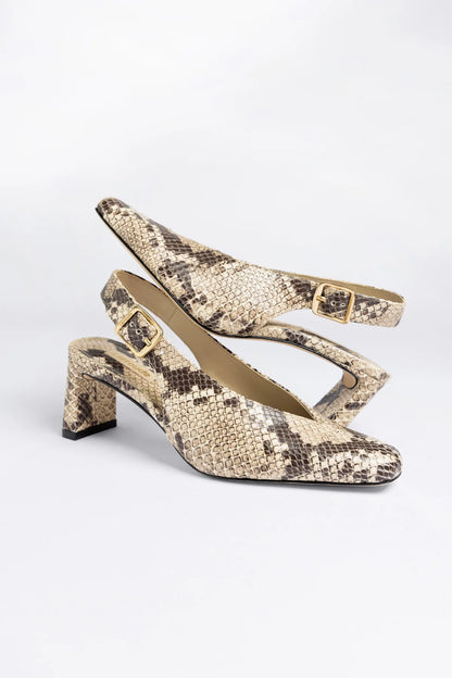 Katie Pump Neutral Snake Leather