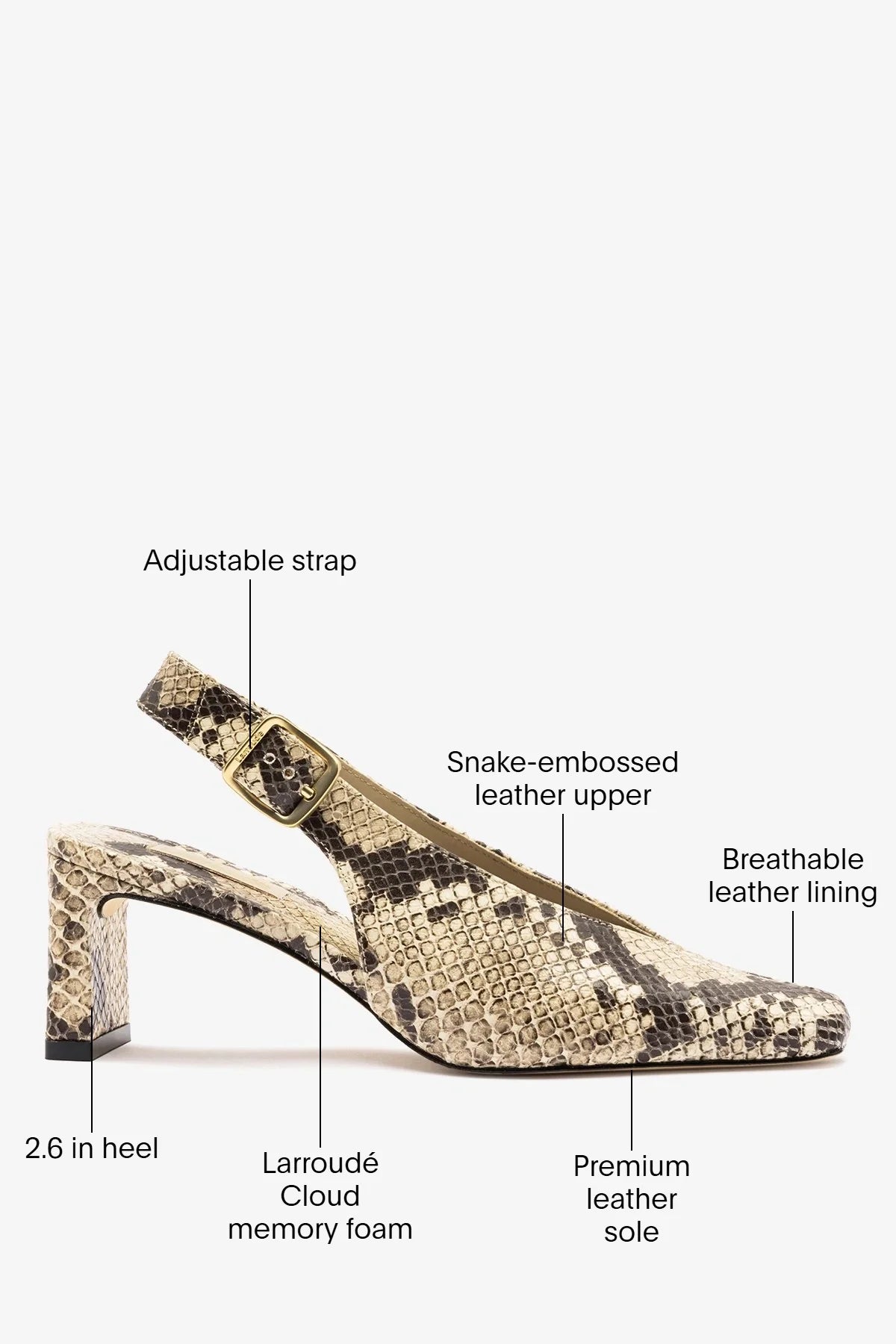 Katie Pump Neutral Snake Leather