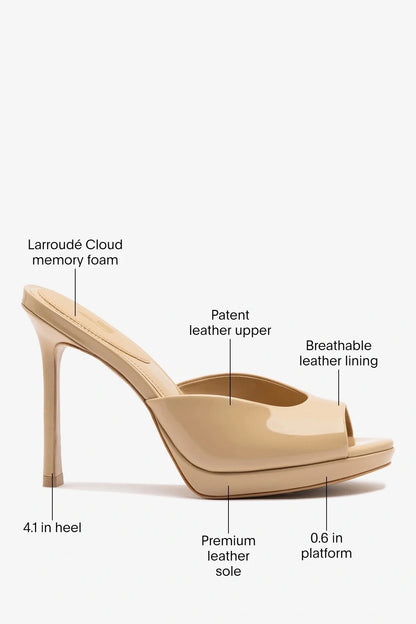 Jasmine Platform Mule Sand Patent Leather