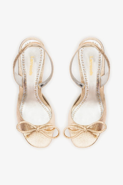 Lady Sandal In Platina Sparkle Metallic Leather