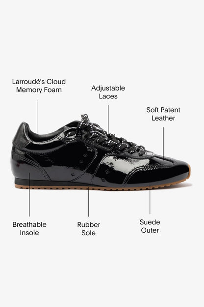 Stella Sneaker In Black Patent Leather