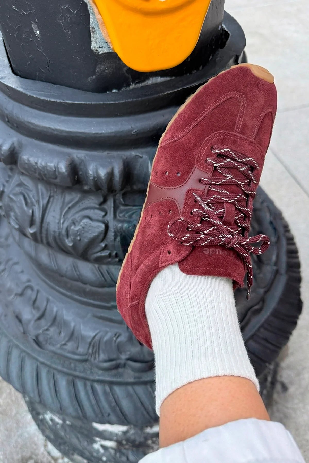 Stella Sneaker In Burgundy Suede
