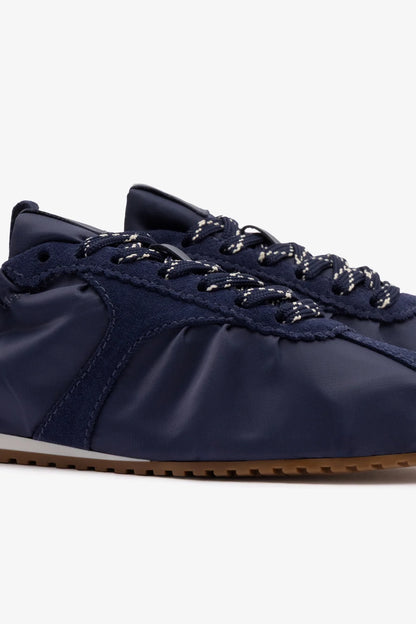 Stella Lite Sneaker In Navy Nylon and Suede